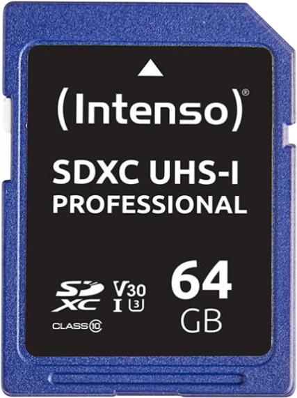 Intenso SD Karte UHS-I Professional 64GB (3431490) Intenso SD Karte UHS-I Professional 64GB (3431490)
