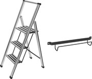 Wenko Alu-Design Klapptrittleiter 3-stufig + Leiternhalter (69417800)