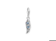 Thomas Sabo Charm-Anhänger Phönix Feder mit blauen Steinen silber (1905-644-1)