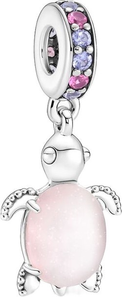 Pandora Rosafarbene Meeresschildkröte Murano-Glas Charm-Anhänger (798939C02)