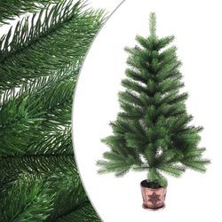 vidaXL Künstlicher Weihnachtsbaum Naturgetreue Nadeln Grün 90 cm