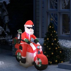 vidaXL Aufblasbarer Weihnachtsmann auf Motorrad LED 160 cm