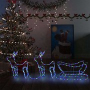 vidaXL Rentiere & Schlitten Weihnachtsdekoration Outdoor 576 LEDs