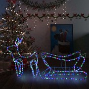 vidaXL Rentiere & Schlitten Weihnachtsdekoration Outdoor 252 LEDs