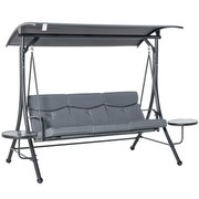 Outsunny Hollywoodschaukel 3-Sitzer mit Teetisch 271 x 125 x 177 cm