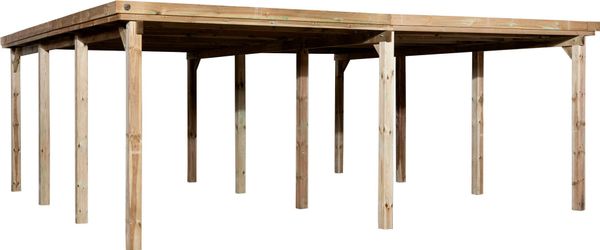 WEKA Flachdach-Carport 618 Gr. 2 mit Trapezblech