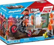 Playmobil Stuntshow Starter Pack Motorrad &mit Feuerwand (71256)
