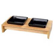 Trixie Napf-Set Keramik/Holz 2 x 0,2 l