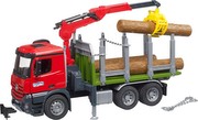 Bruder MB Arocs Holztransport LKW mit Ladekran, Greifer und 3 Baumstämmen (03669)