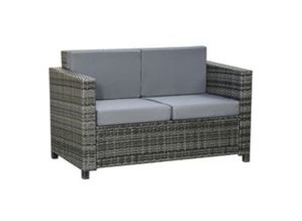 Outsunny Rattansofa mit Kissen 2-Sitzer Outsunny Rattansofa mit Kissen 2-Sitzer