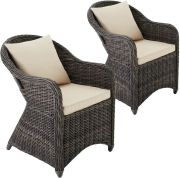 tectake Rattansessel mit Aluminiumgestell 2er Set (403682) tectake Rattansessel mit Aluminiumgestell 2er Set (403682)
