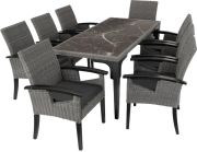 tectake Rattan Tisch Foggia mit 8 Stühlen Rosarno