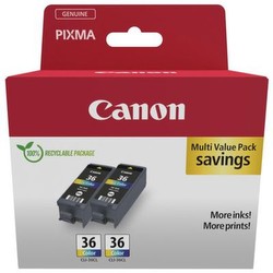 Canon CLI-36 Doppelpack dreifarbig (1511B025)