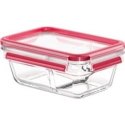 Emsa Clip & Close Glas Rechteckig mit Divider 0,8 l