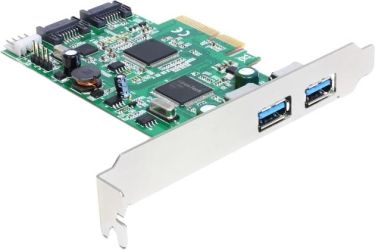 Delock PCI Express x4 Karte > 2 x USB 3.0 + 2 x SATA 6 Gb/s (89359)