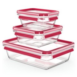 Emsa Clip & Close Glas 3er-Set 0,45 + 0,8 + 2 l