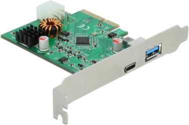 Delock PCIe x4 zu 1 x extern USB-C 3.2 Gen 2 + USB-A 3.2 Gen 2 (89001)