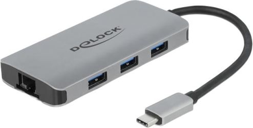 Delock USB 3.2 Gen 1 Hub mit 4 Ports und Gigabit LAN und PD (63252) Delock USB 3.2 Gen 1 Hub mit 4 Ports und Gigabit LAN und PD (63252)