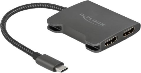 Delock USB Type-C Splitter (DP Alt Mode) zu 2 x HDMI MST 4K 60 Hz (87778)