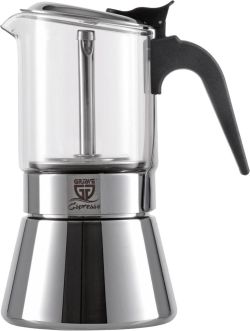 Gräwe Espressokocher mit Glaskanne 6 Tassen