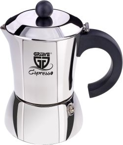 Gräwe Espressokocher Edelstahl 4 Tassen