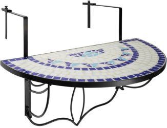 tectake Balkontisch zum Einhängen mit Mosaikmuster 75 x 65 x 62 cm tectake Balkontisch zum Einhängen mit Mosaikmuster 75 x 65 x 62 cm