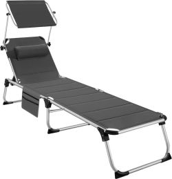 tectake Lorella Sonnenliege mit Seitentasche