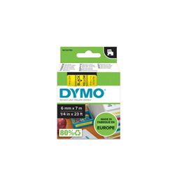 Dymo D1 Standardetiketten 6 mm x 7 m schwarz auf gelb