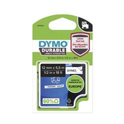 Dymo D1 Durable Etikettenband 12 mm x 5,5 m schwarz auf weiß