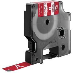 Dymo Rhino Vinyl-Schriftband 12 mm x 5,5 m weiß auf rot