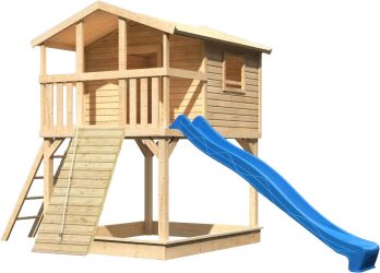 Karibu Benjamin mit Rutsche und Holzrampe (9095) Karibu Benjamin mit Rutsche und Holzrampe (9095)