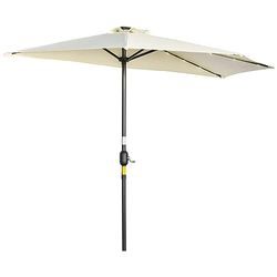 Outsunny Halbrunder LED-Sonnenschirm 270 x 240 cm