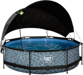 Exit Stone Pool mit Filterpumpe und Sonnensegel 300 x 76 cm (30.35.10.00)