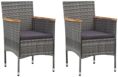 vidaXL Garten-Essstühle Poly Rattan 2 Stk. (46182)