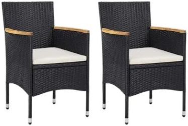 vidaXL Garten-Essstühle Poly Rattan 2 Stk. (46181)
