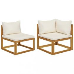 vidaXL Sofa-Set Akazie Massivholz mit Kissen 2-tlg. (31185)