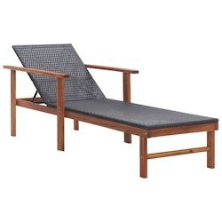 vidaXL Sonnenliege Polyrattan Akazie Massivholz
