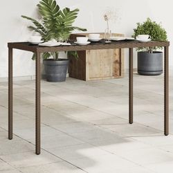 vidaXL Gartentisch mit Glasplatte Polyrattan 115 x 54 x 74 cm