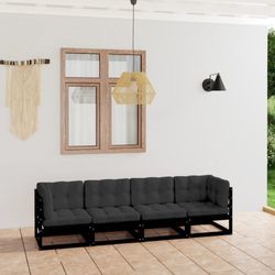 vidaXL 4-Sitzer Gartensofa mit Kissen Kiefer Massivholz vidaXL 4-Sitzer Gartensofa mit Kissen Kiefer Massivholz