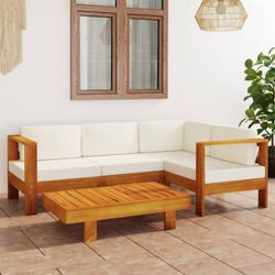 vidaXL Garten-Lounge-Set Akazienholz mit Auflagen 5-tlg. vidaXL Garten-Lounge-Set Akazienholz mit Auflagen 5-tlg.