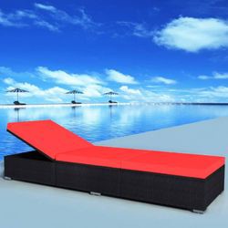 vidaXL Sonnenliege mit Auflage Poly Rattan (4440)
