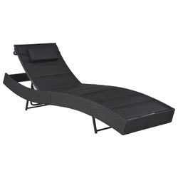 vidaXL Sonnenliege Poly Rattan und Textilene