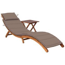 vidaXL Sonnenliege mit Tisch und Auflage