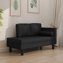 vidaXL Chaiselongue mit Kissen und Nackenrolle Kunstleder