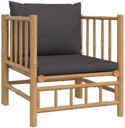 vidaXL Gartensessel mit Kissen Bambus (3623)