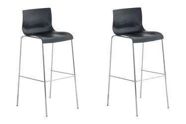 CLP Hover Barhocker 4-Fuß Gestell Kunststoff 2er Set
