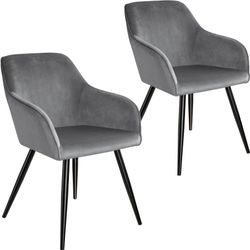 tectake Marilyn Esszimmerstuhl Samtoptik 2er Set