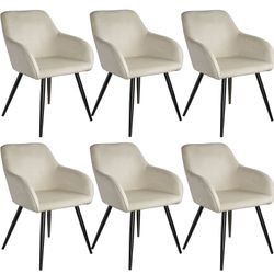 tectake Marilyn Esszimmerstuhl Samtoptik 6er Set