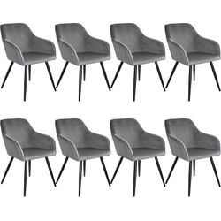 tectake Marilyn Esszimmerstuhl Samtoptik 8er Set tectake Marilyn Esszimmerstuhl Samtoptik 8er Set
