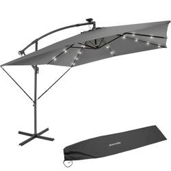 tectake Sunna mit LED Solar-Beleuchtung 250 x 250 cm
